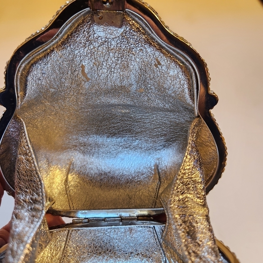 Judith Leiber 1967 Chatelaine Minaudiere Swarovski Crystals Metal Clutch in VGUC - Picture 10 of 12
